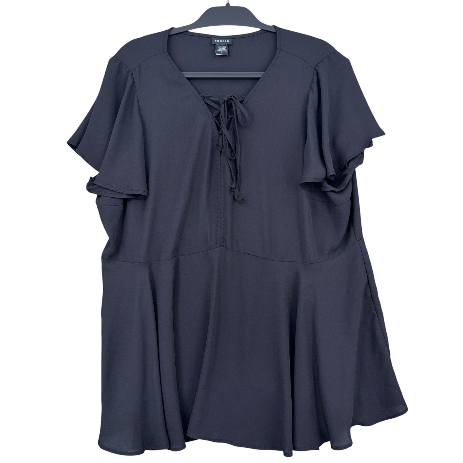 Torrid Peplum Top Women 2 100% Polyester Black