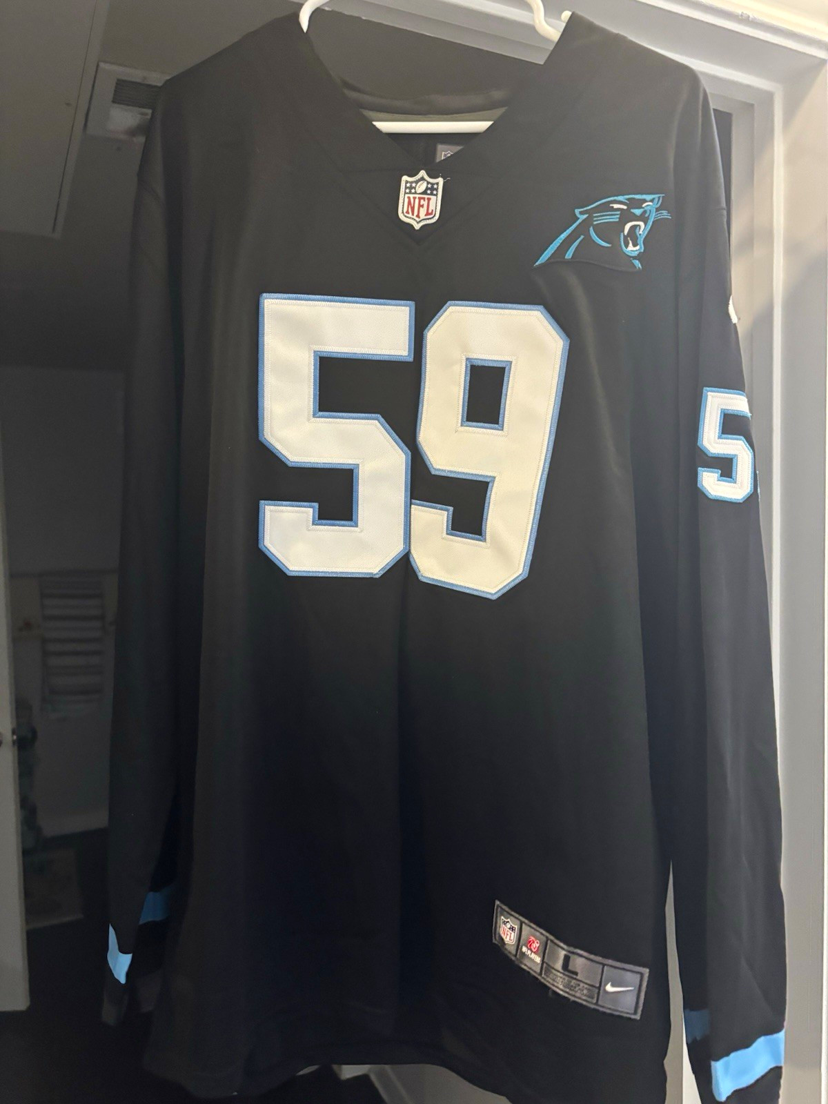 Nike Carolina Panthers Luke Kuechly #59 On-Field NFL Football Jersey L Black