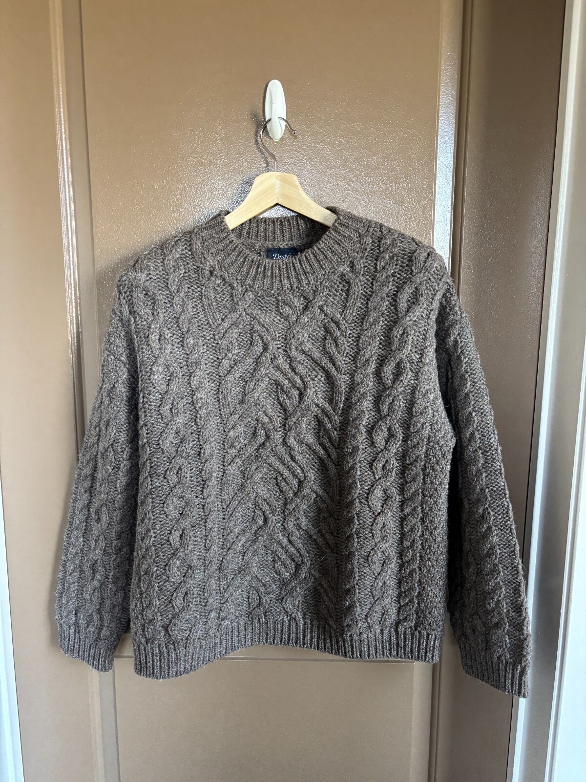 $895 Drake\'s London Aran Knit Jumper | 40