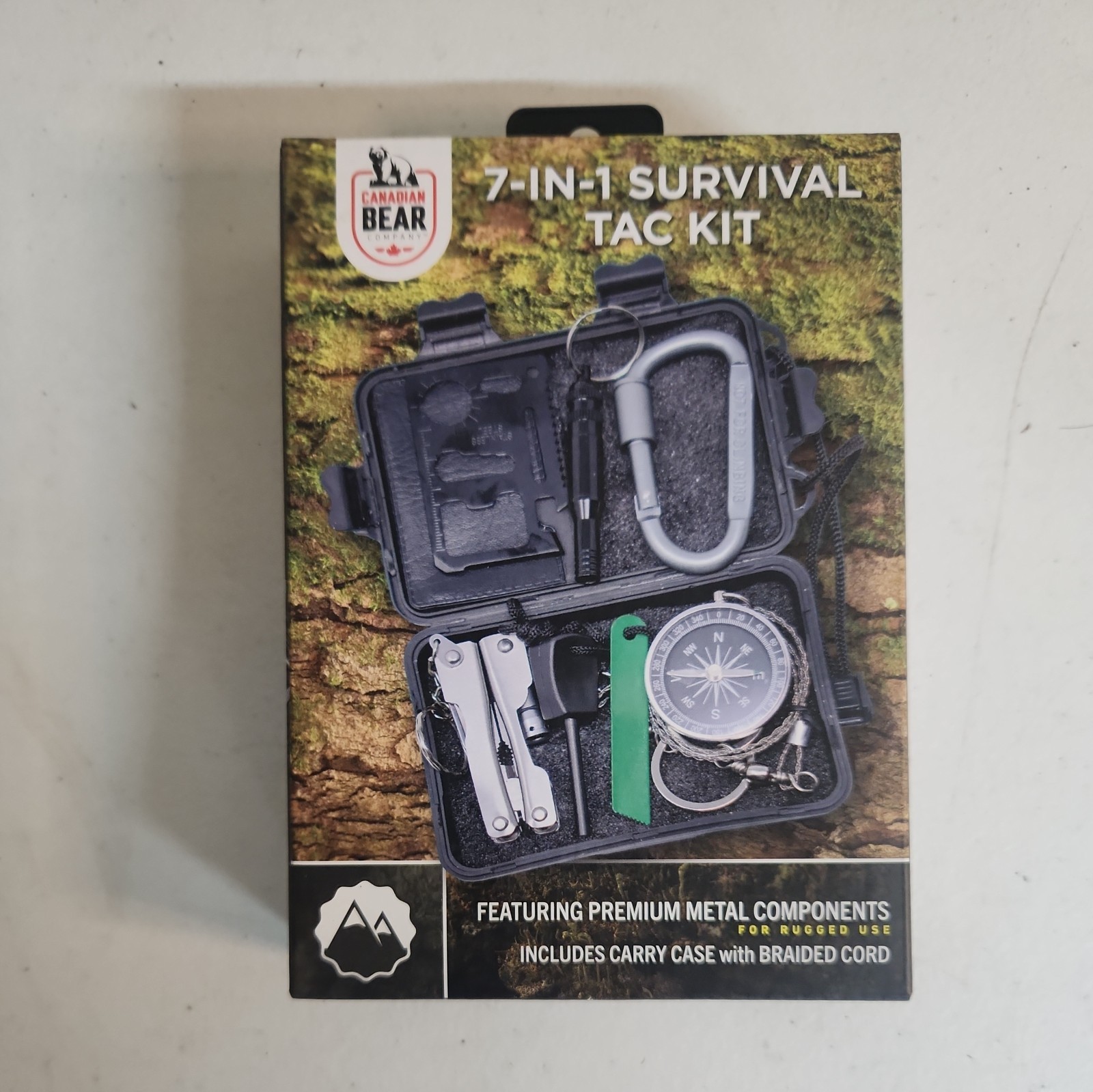 NEW Canadian Bear 7-in-1 Survival Tac Kit for Camping Backpacking Hiking Car