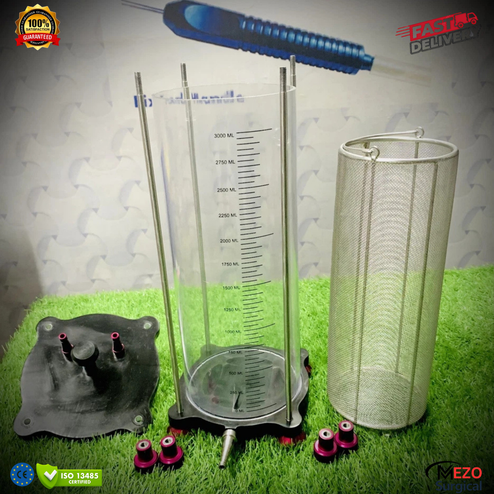 Fat Collection Reusable Canister 2000ml/3000ml With Steel Filter