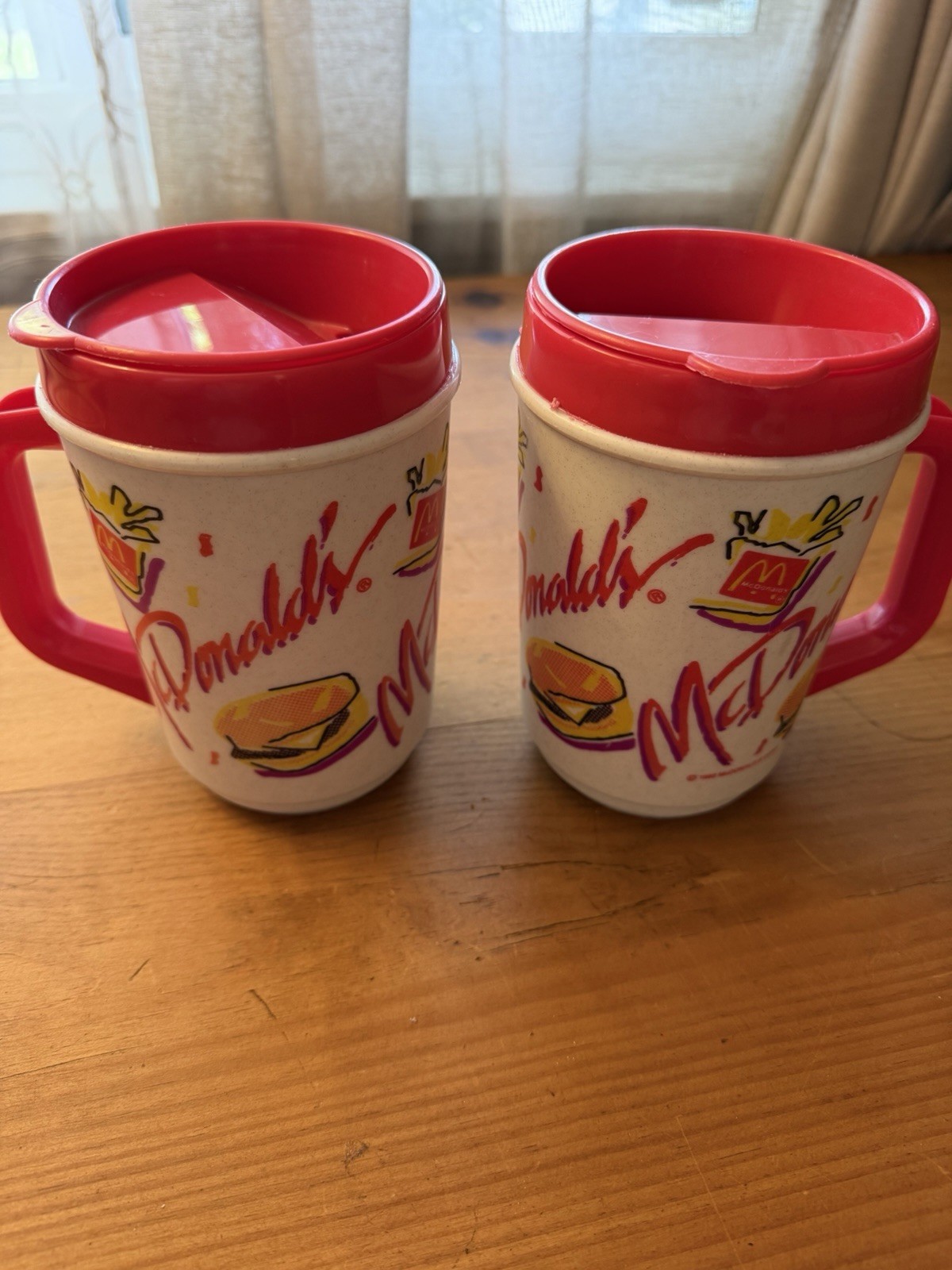 Vintage 1992 McDonalds Insulated Mugs Set Of 2 Vintage 1992 McDonalds Insulated Mugs Set Of 2