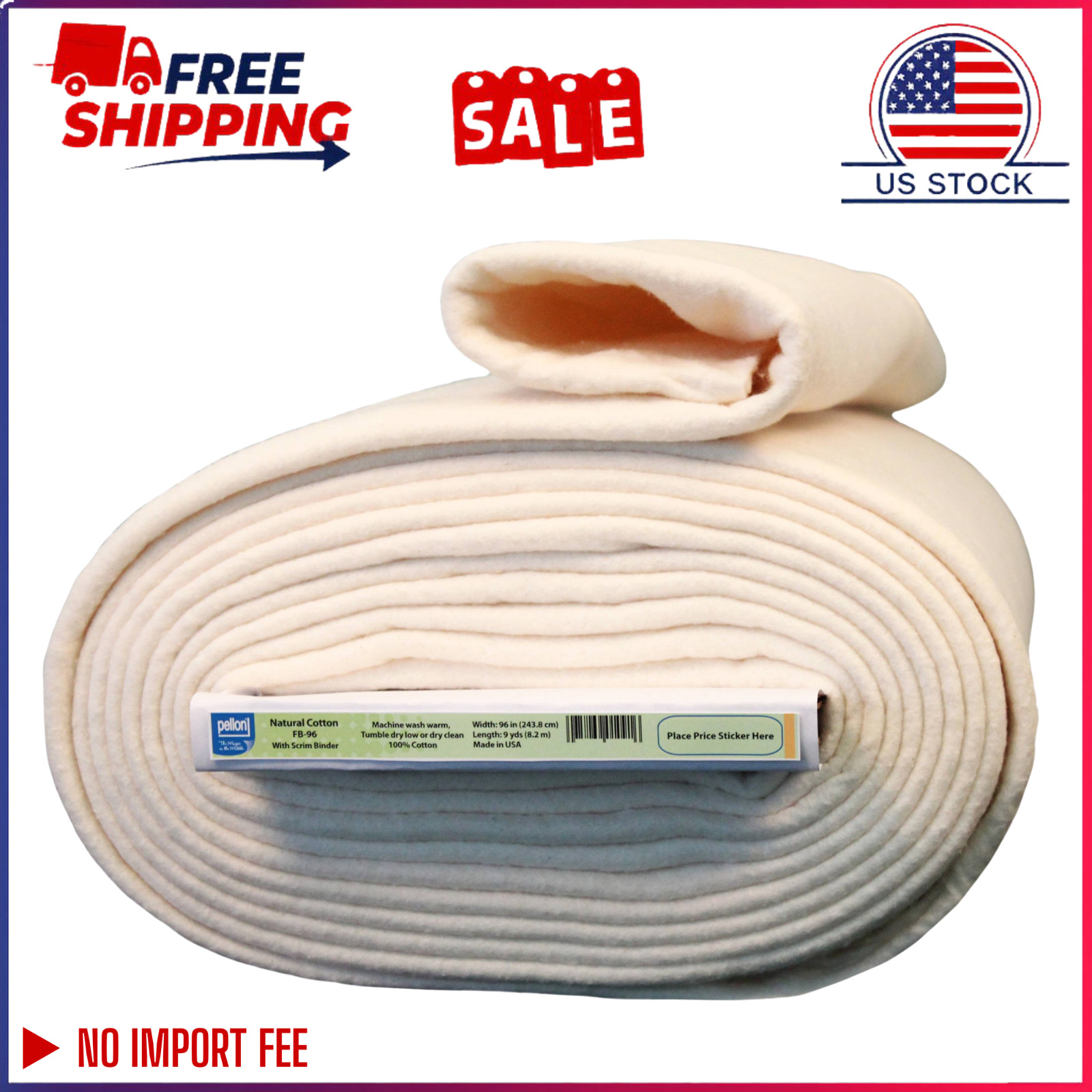 Pellon Natural Cotton Batting, off-White 96