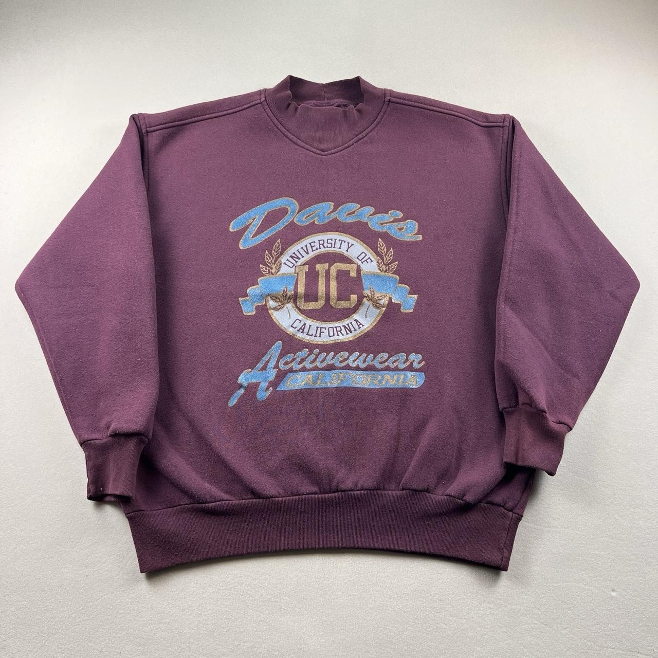 Vintage UC Davis Aggies Sweatshirt Mens XL Burgundy Crewneck University USA 90s