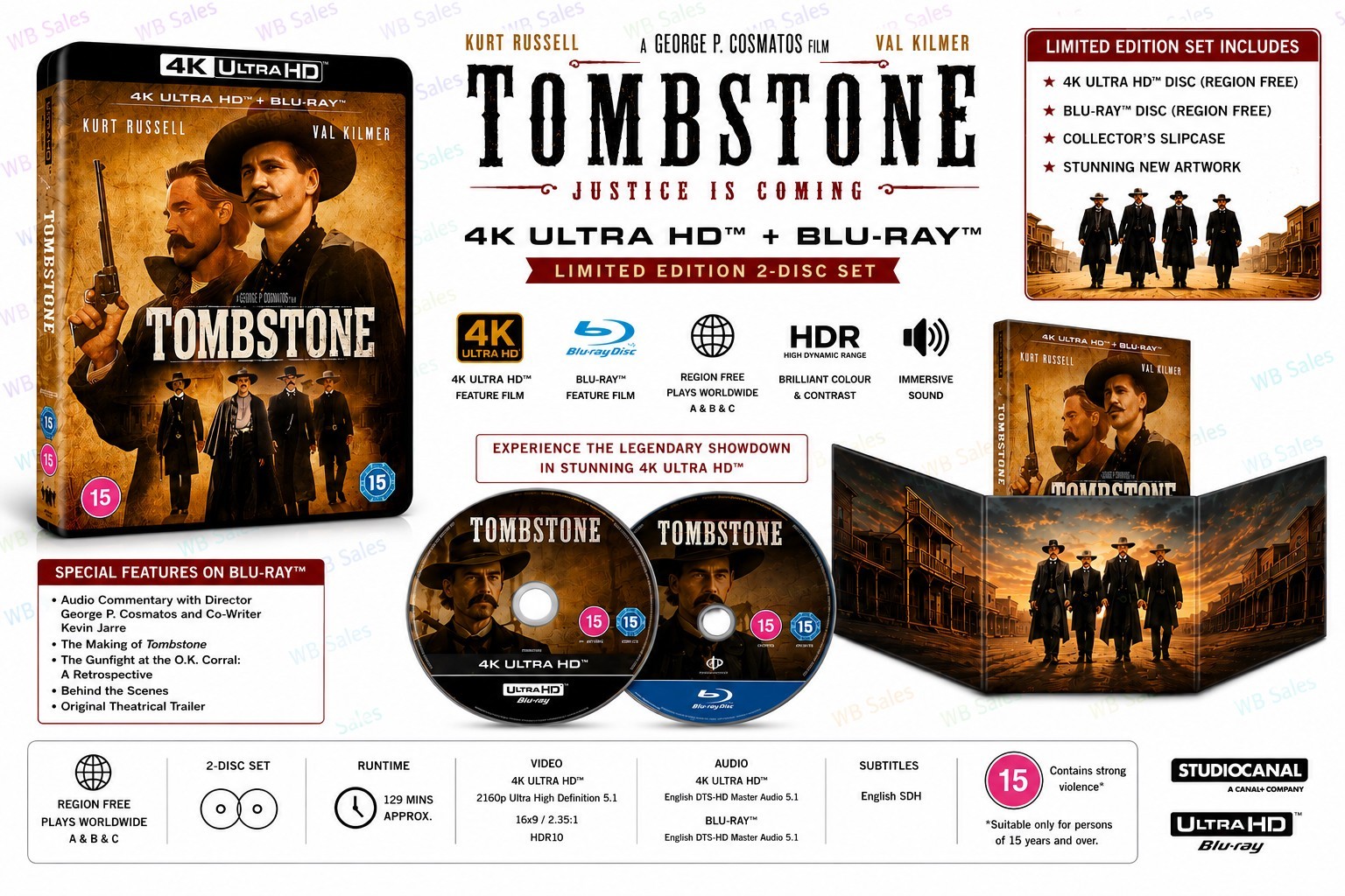 Tombstone 4K Ultra HD + Blu-ray Region Free