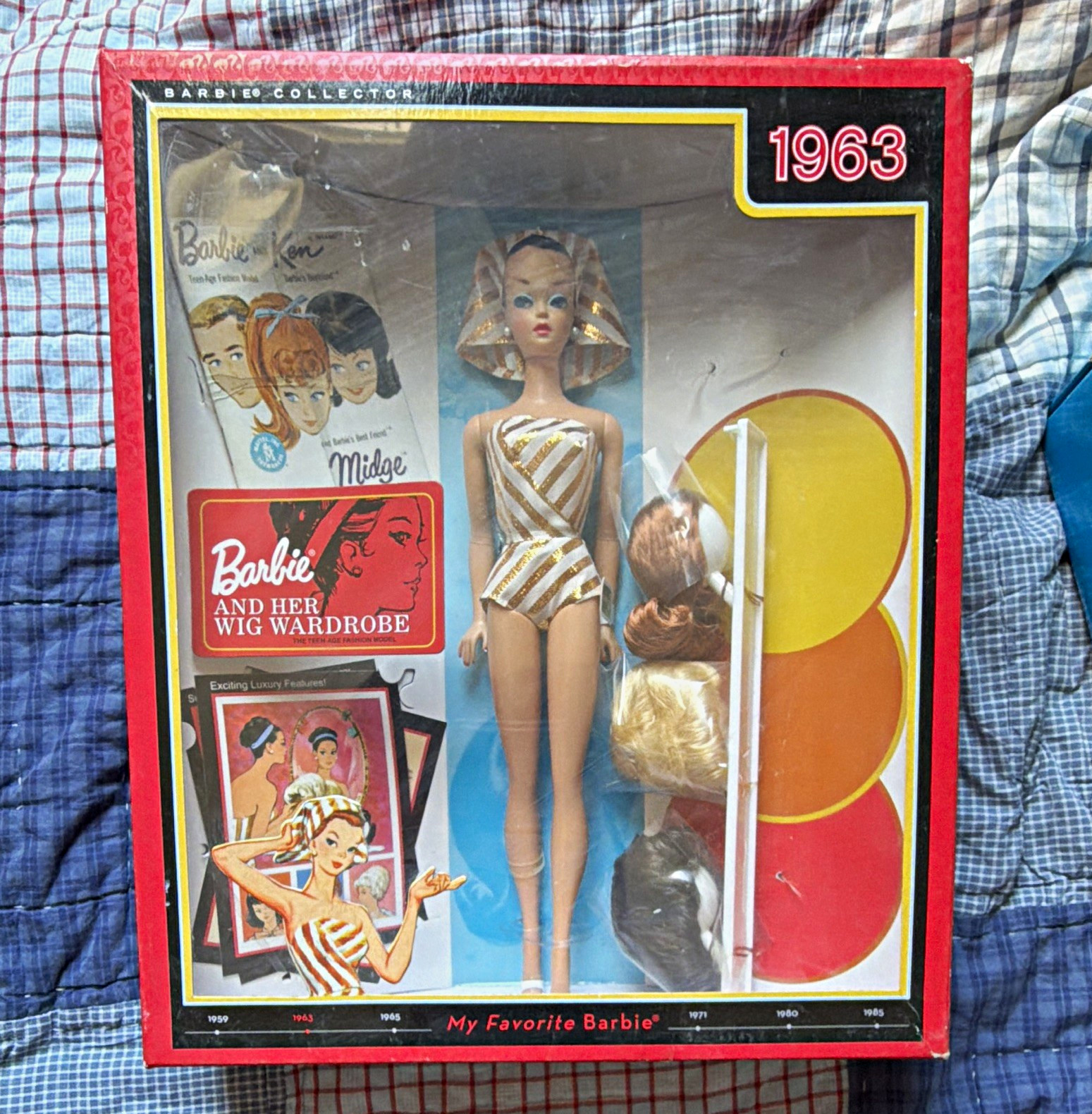 Barbie Collector 1963 Wig Wardrobe Set 11.5in Doll Mattel My Favorite