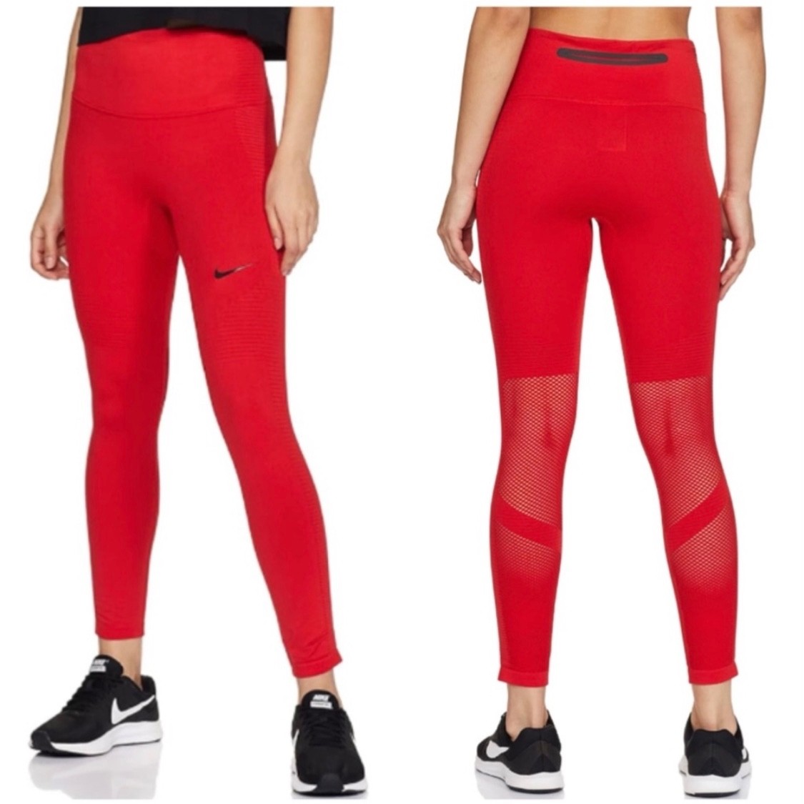 NIKE Epic Luxe Sculpting High Waist Running Leggings with Mesh Panels Red Size M NIKE Epic Luxe Sculpting High Waist Running Leggings with Mesh Panels Red Size M