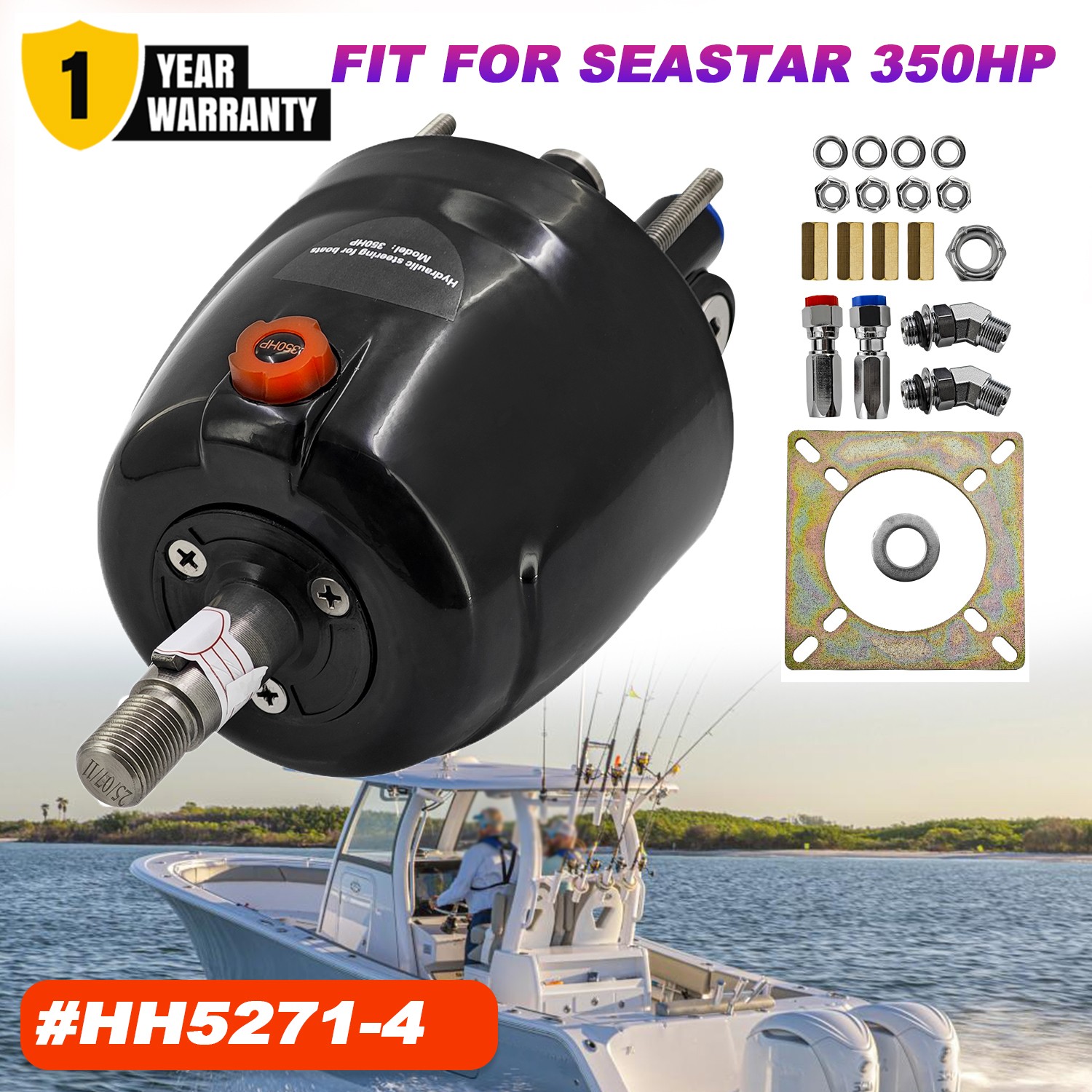 HH5271-4 for SEASTAR HELM 1.7FM ORB Hydraulic Marine Helm Pump 350HP For SEASTAR