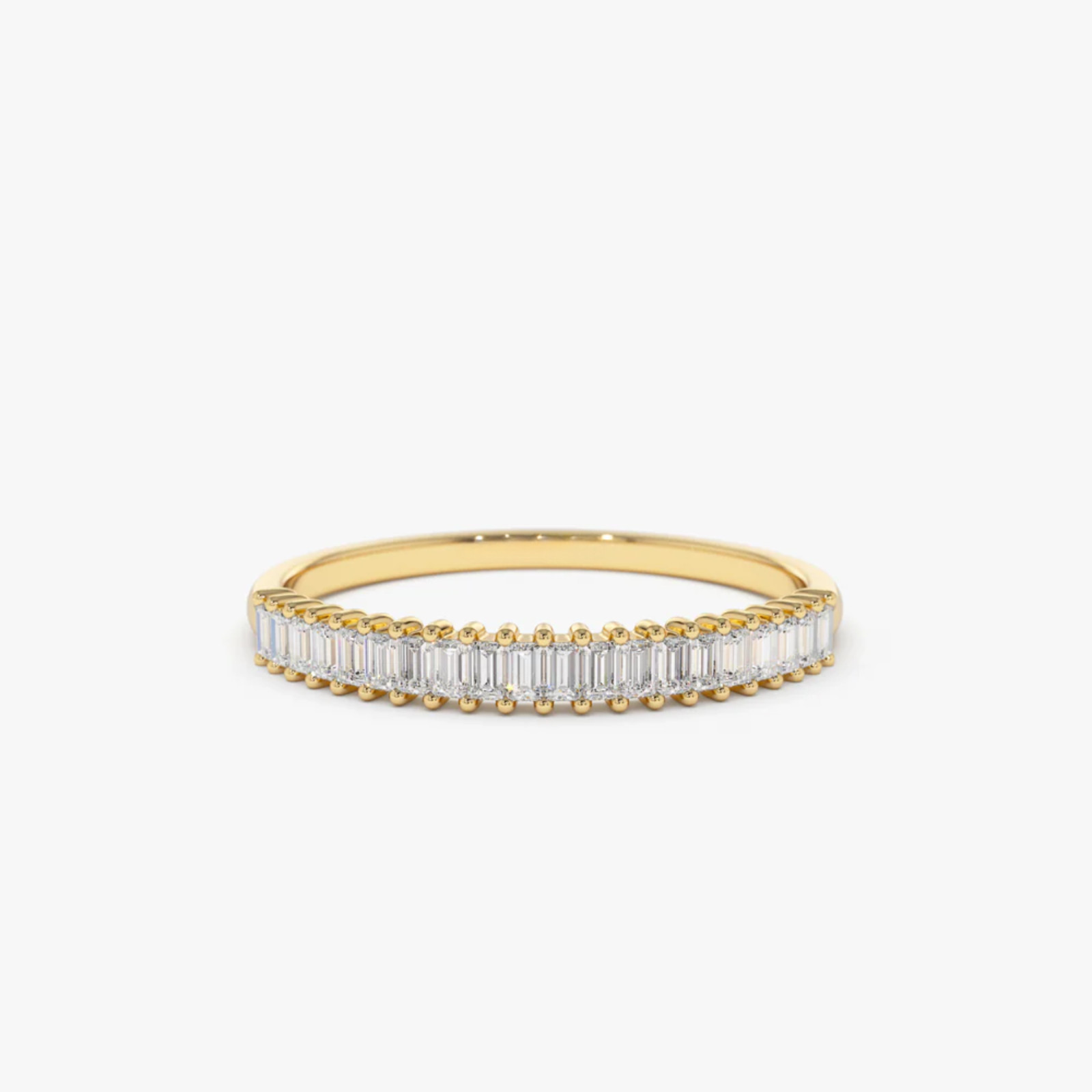 0.22 Ct Baguette Cut Lab Grown Diamond Wedding Band Ring 14k Yellow Gold