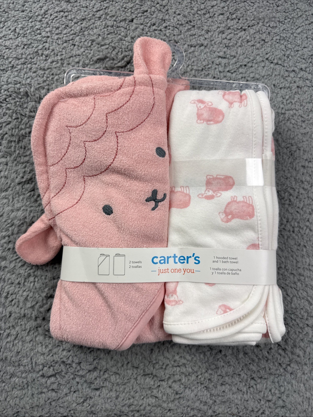 Carter's Just One You® Baby Girls' Sheep Hooded Bath Towel - Pink Carter's Just One You® Baby Girls' Sheep Hooded Bath Towel - Pink