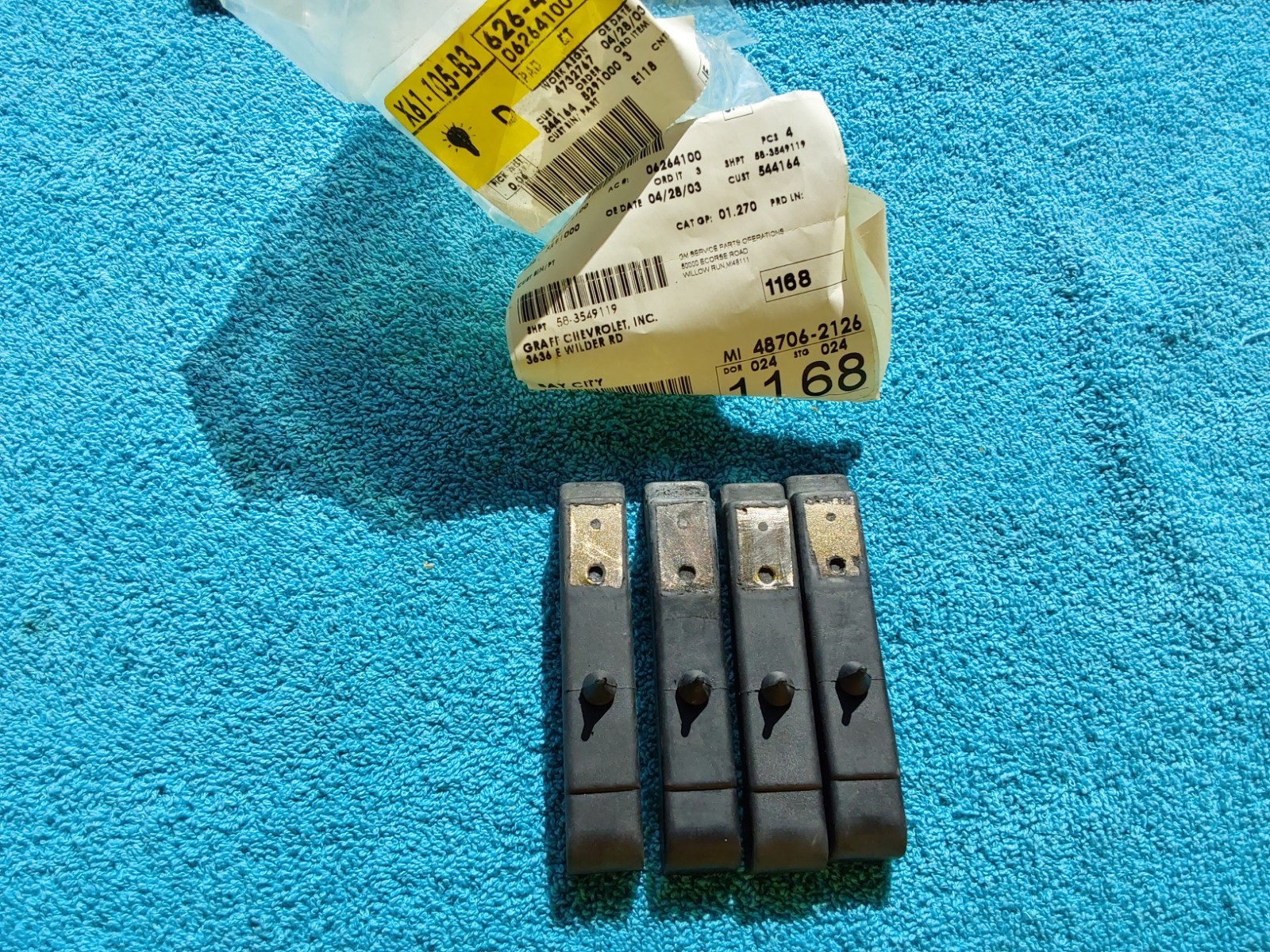 NOS GM 1968-75 CHEVY CHEVELLE BIG BLOCK RADIATOR INSULATORS MOUNTS PADS 396 454