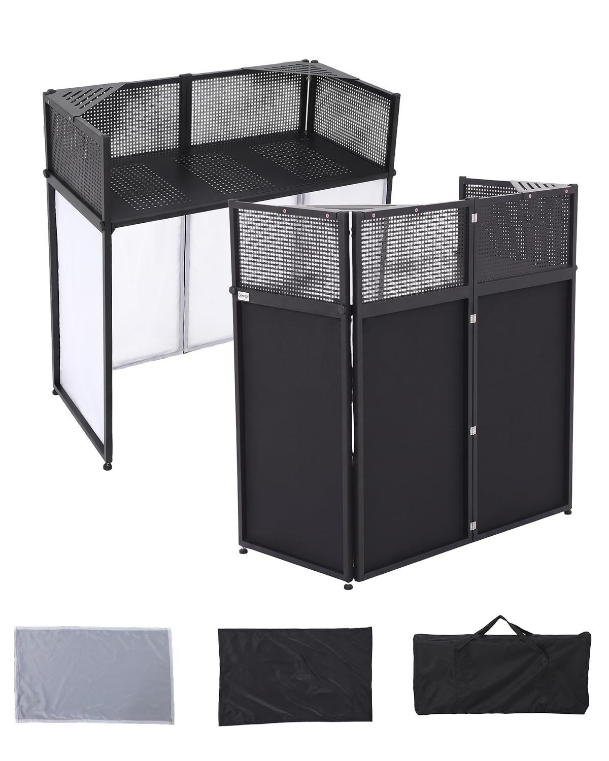 Garvee Portable DJ Stand Heavy Duty Foldable DJ Booth with Iron Frame Garvee Portable DJ Stand Heavy Duty Foldable DJ Booth with Iron Frame