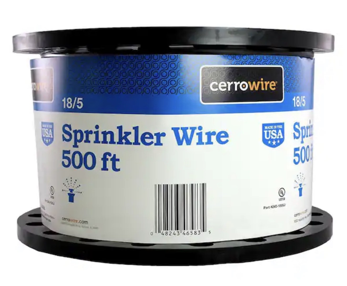 Cerrowire 500 ft. 18/5 Black Solid Copper Sprinkler Wire 500 feet spool
