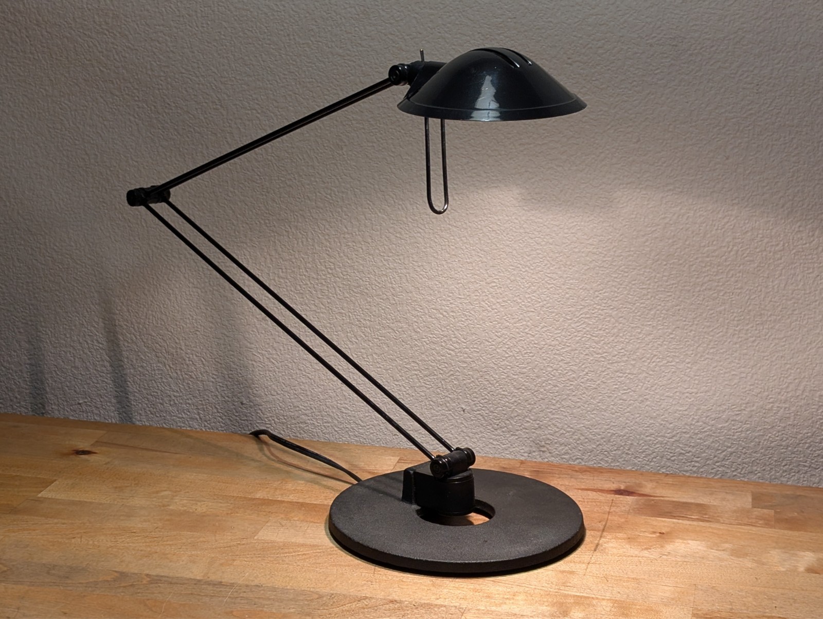 Vintage 90s IKEA Antifoni Table Lamp Matte Black Adjustable Halogen Postmodern