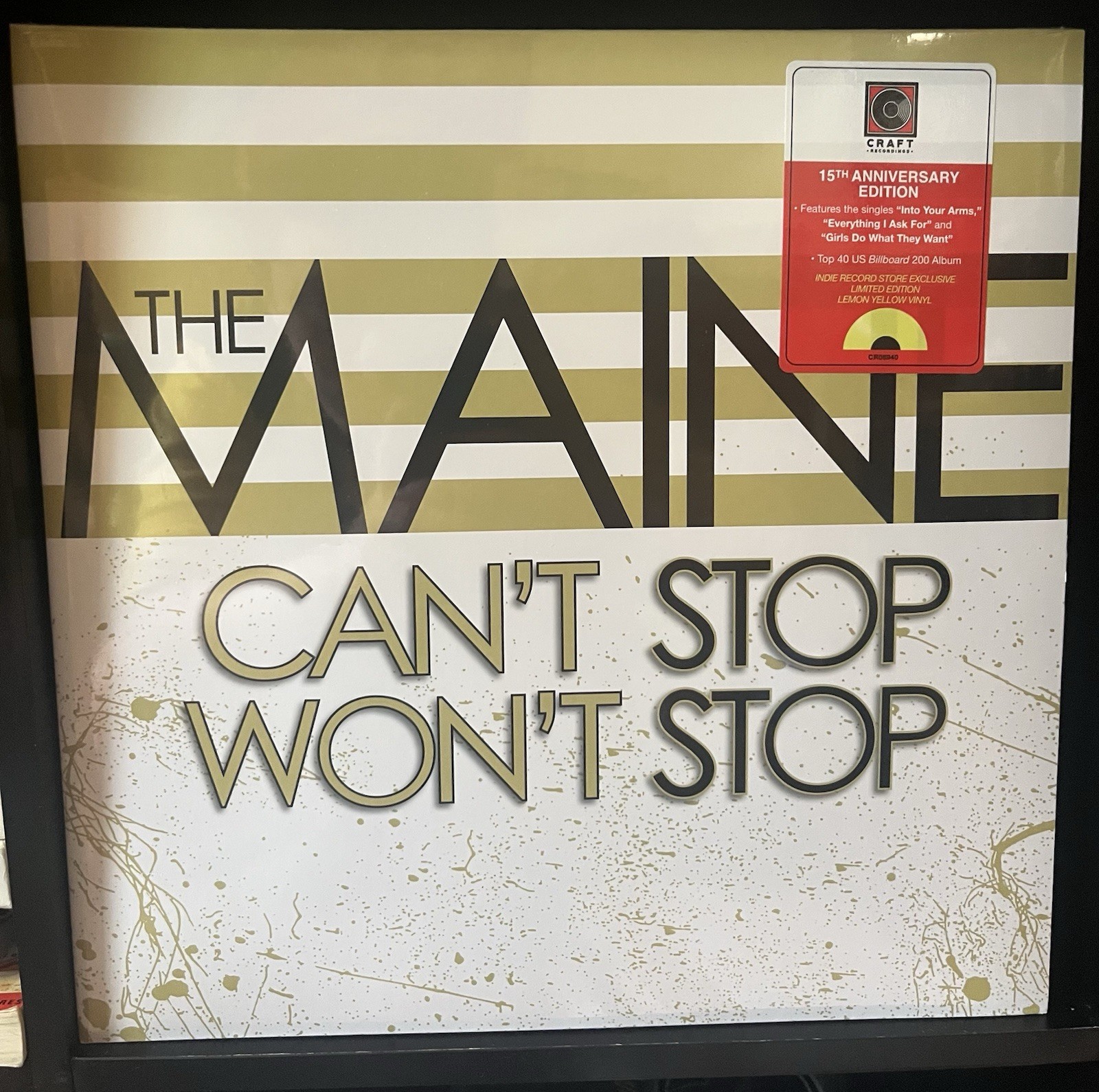 The Maine - Can't Stop Won't Stop [Indie-Exclusive Lemon Yellow Vinyl] NEW MINT