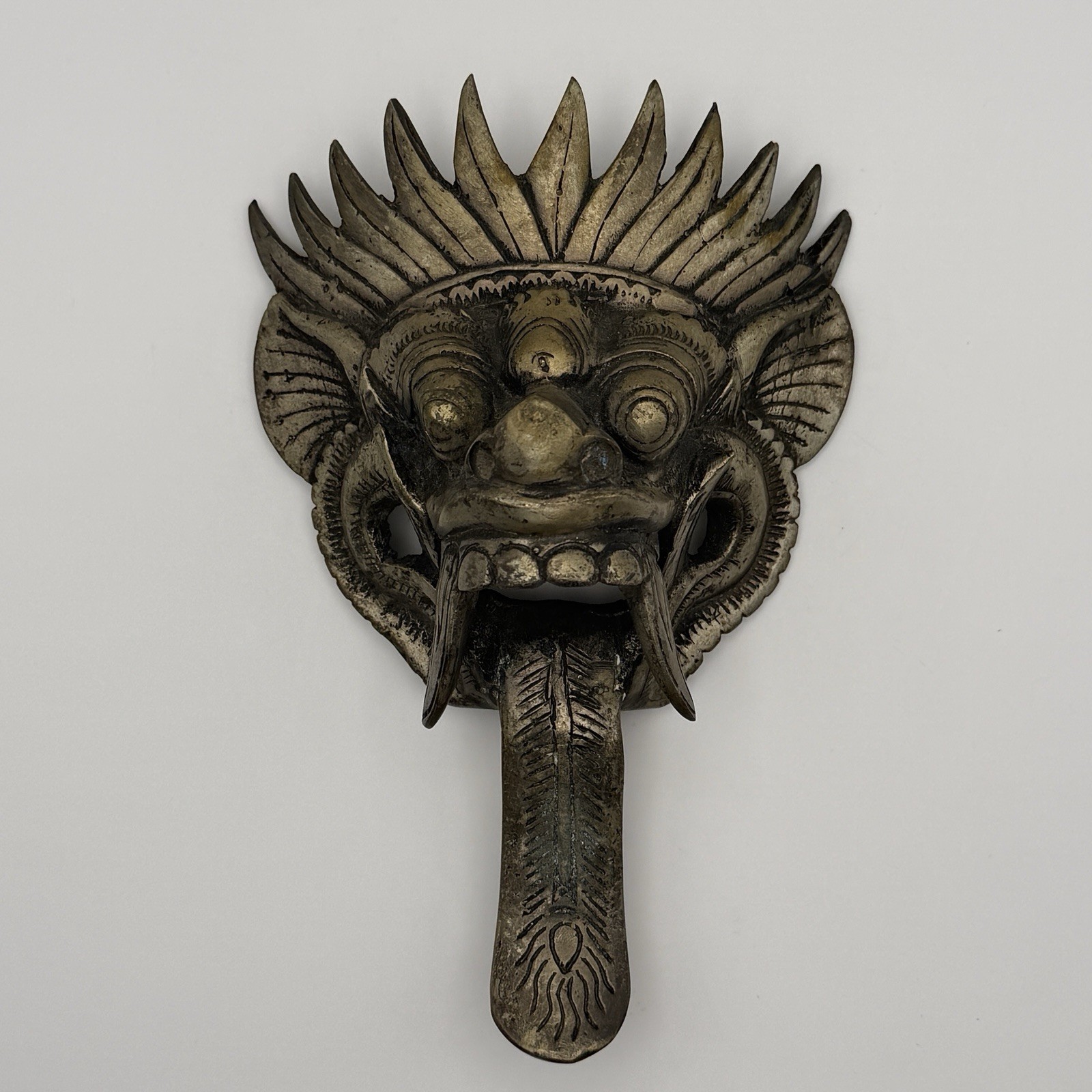 Antique Vintage Balinese BARONG Brass Door Knocker or Wall Mount  8\