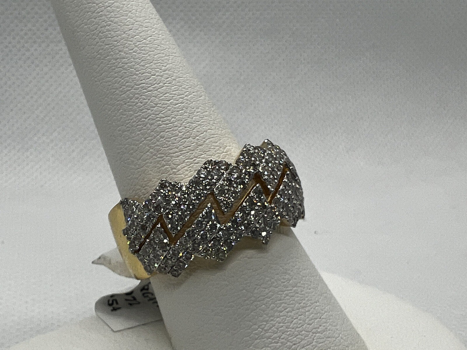 2 ctw natural diamonds zig zag 14k gold  engagement ring