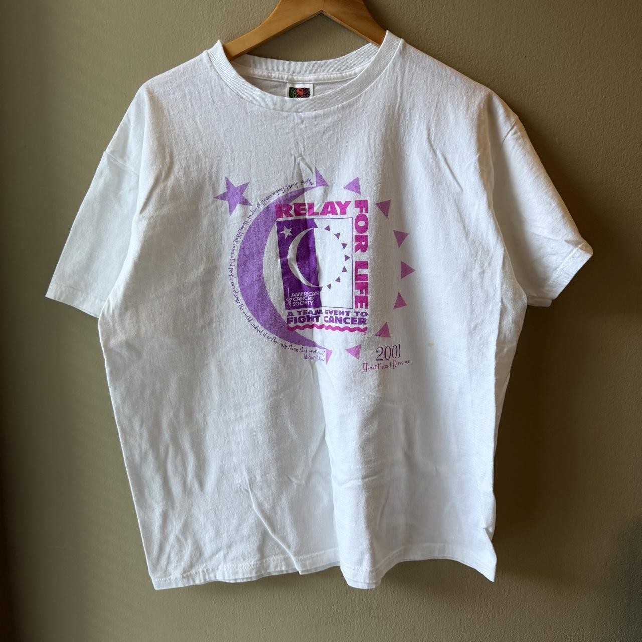 Vintage Y2K 2001 Relay For Life Pink Purple Graphic Tee XL Vintage Y2K 2001 Relay For Life Pink Purple Graphic Tee XL
