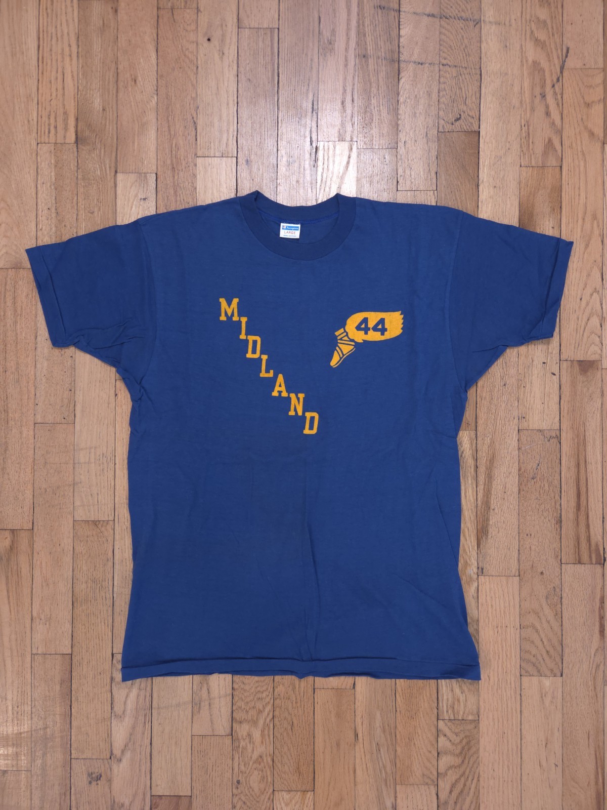 1970s Vintage Champion Midland Flocked Print Tee