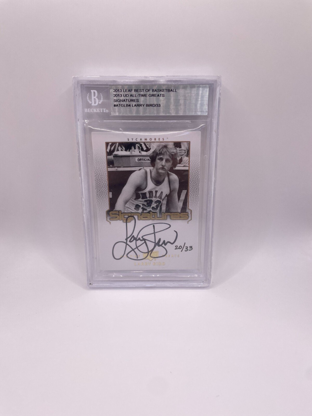 2013 leaf basketball signatures pawraw leaf 20/33 larry bird