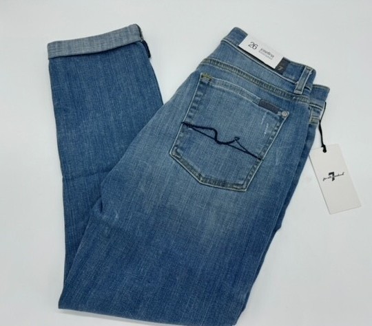 7 For All Mankind Women's Josefina Slim Boyfriend Jeans Mid-Rise Medium Stretch