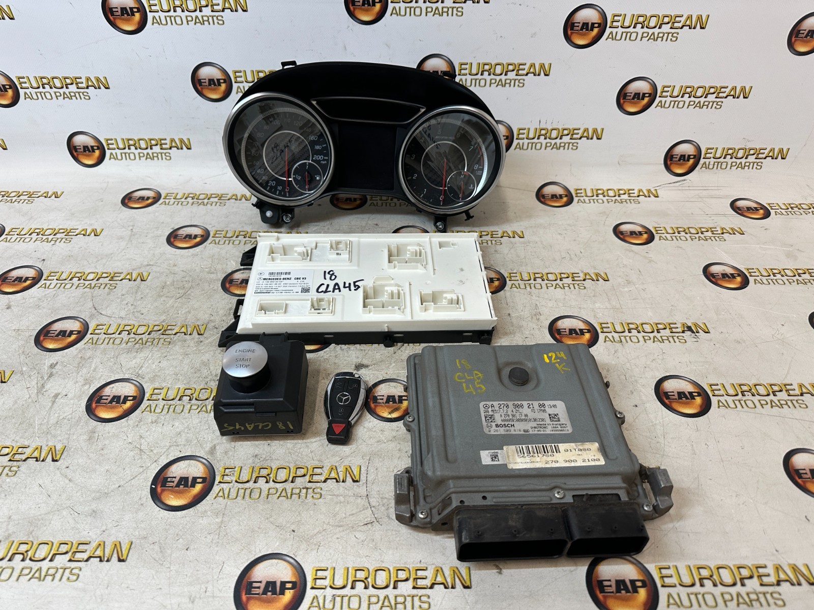 2015-2019 MERCEDES BENZ CLA45 AMG CLUSTER ECU BCM KEY IGNITION SET OEM