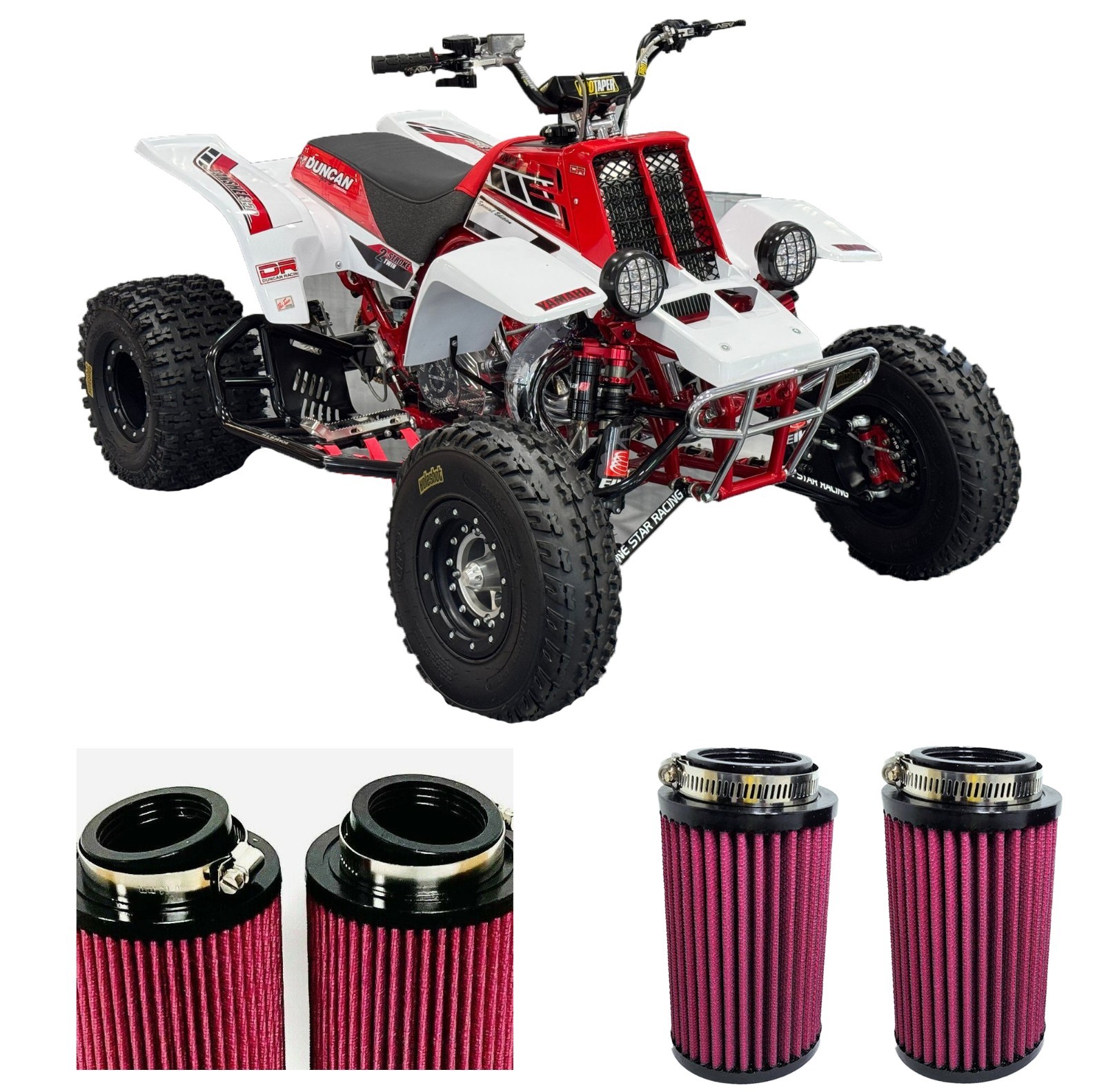 Yamaha Banshee 33mm 34mm 35mm PWK Carb Air Filters Intakes K&N Style Filter Pair
