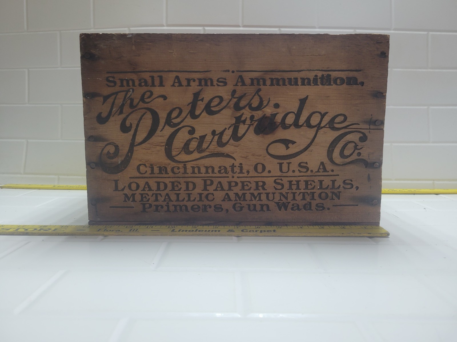 Rare 16 GA. THE PETERS CARTRIDGE Co. VICTOR WOOD SMALL AMMO CRATE BOX Cincinnati