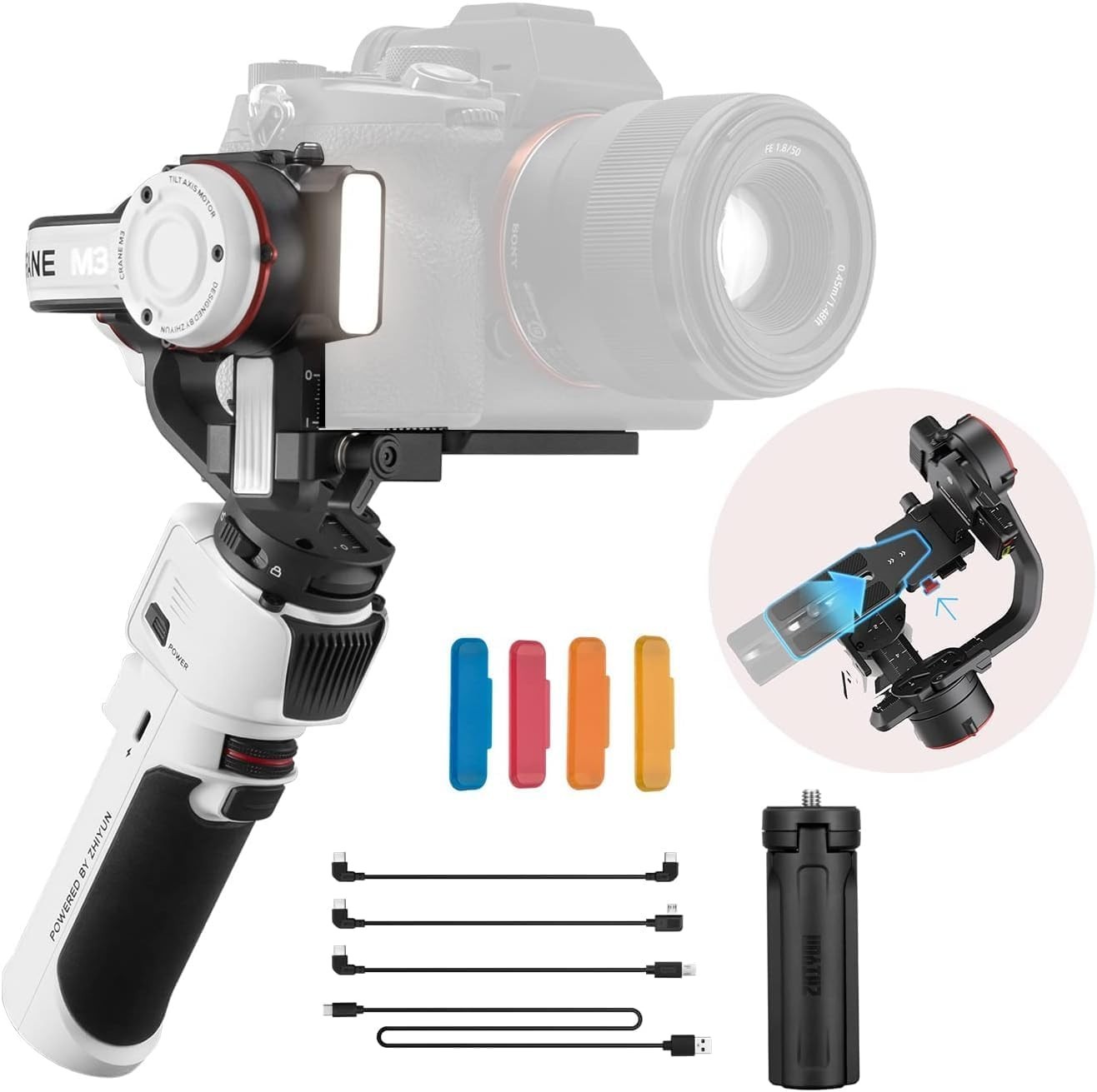 Zhiyun Crane M3 Combo Gimbal 3-Axis Handheld Stabilizer All in One Design