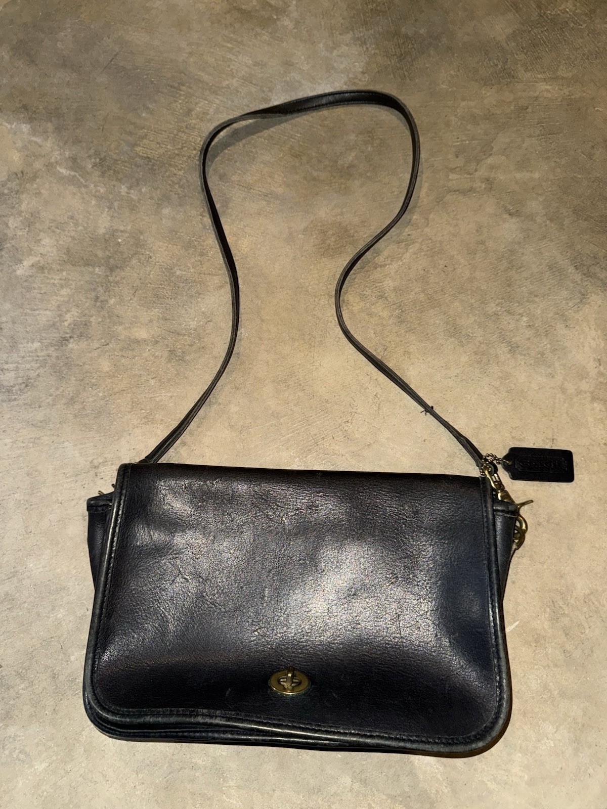 Vintage 80s Coach Penny Pocket Leather Convertible Shoulder Bag