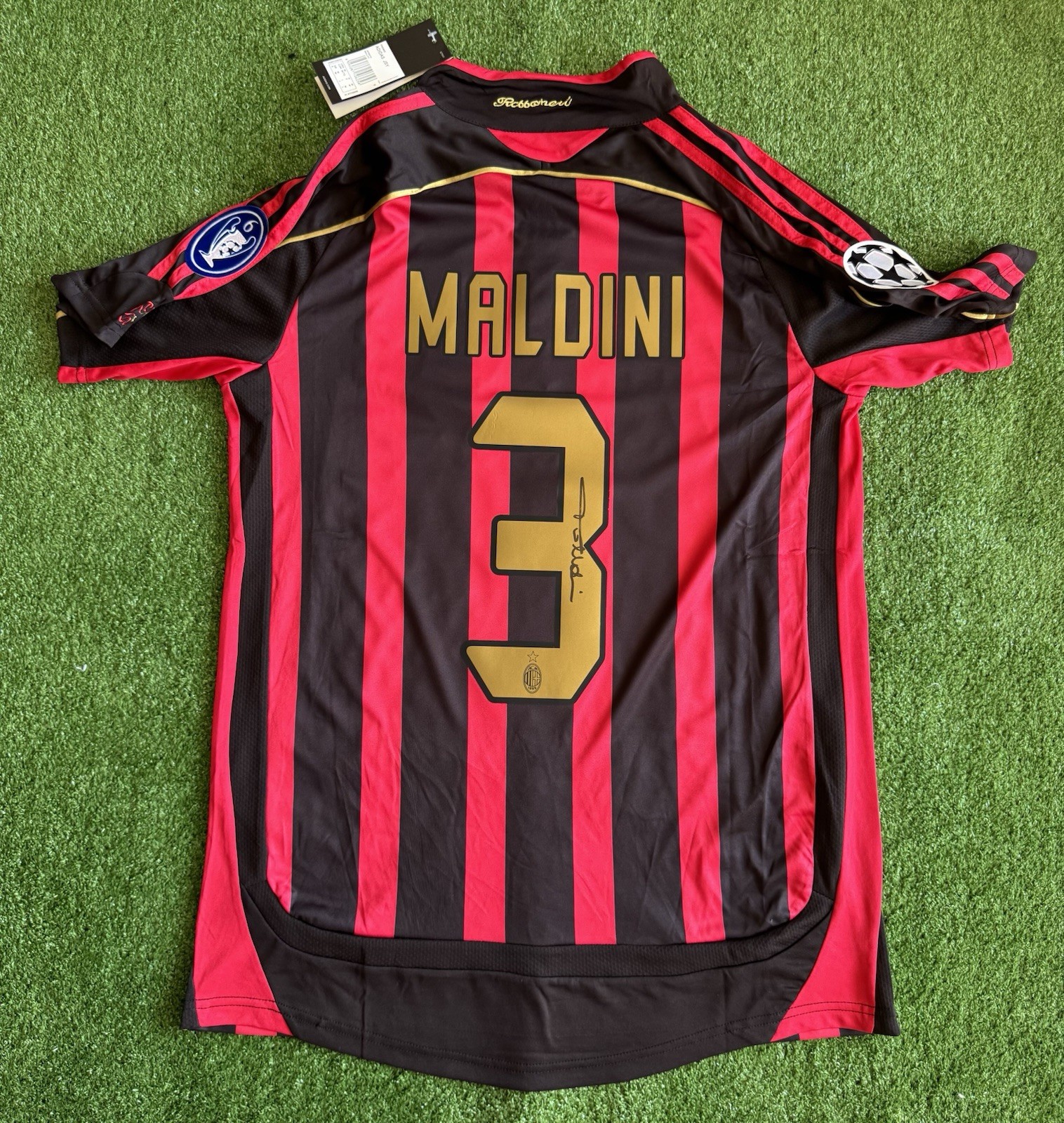 PAOLO MALDINI SIGNED AC MILAN 2007 HOME SHIRT