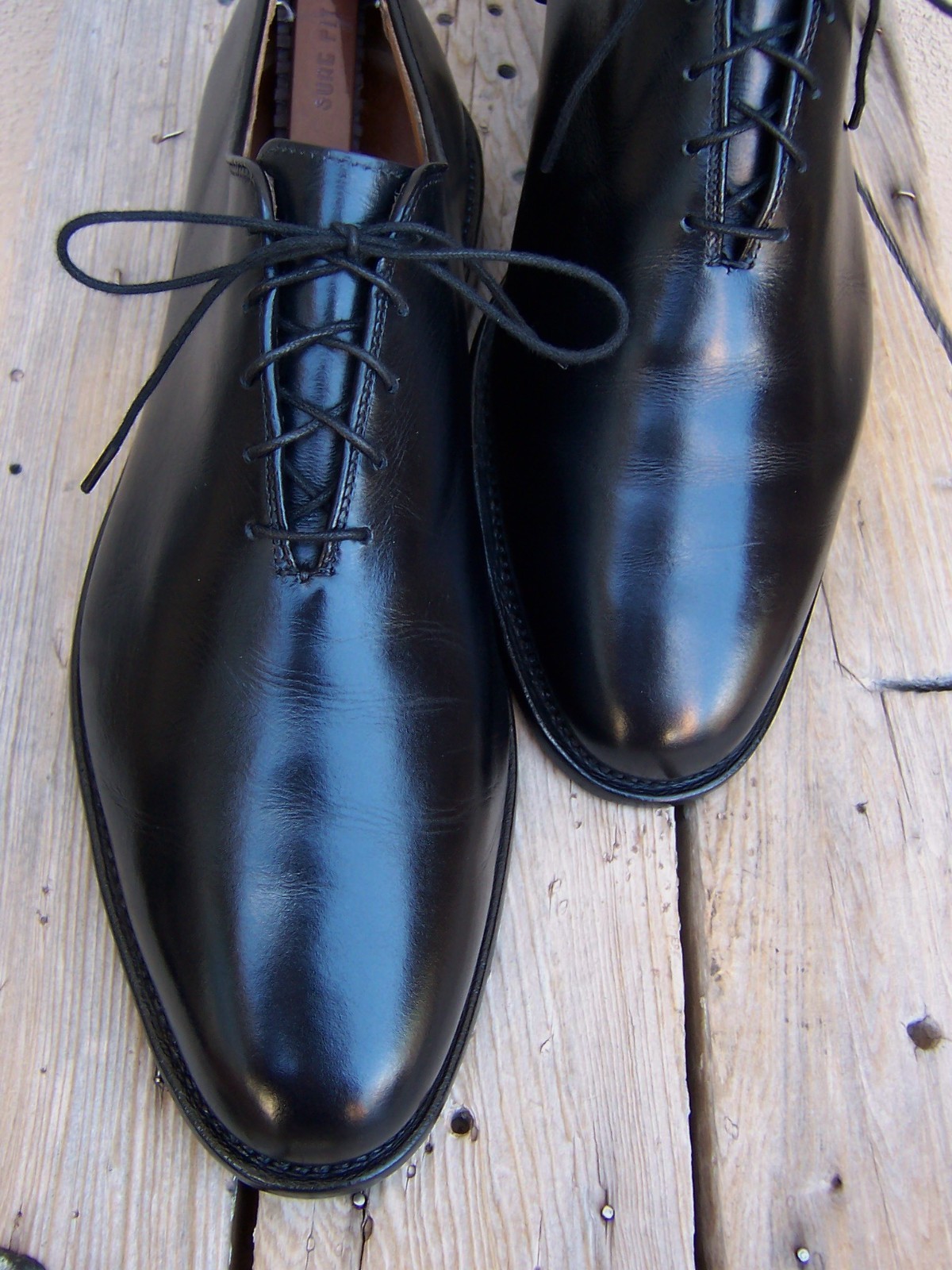 ALLEN EDMONDS Dress Shoes Black Leather Plain Toe Whole Cut Oxfords Sz Size 12D