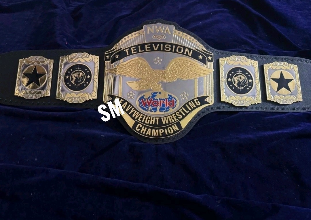 NWA WORLD TELEVISION HEAVYWEIGHT WRESTLING CHAMPIONSHIP BELT 2mm ZINC