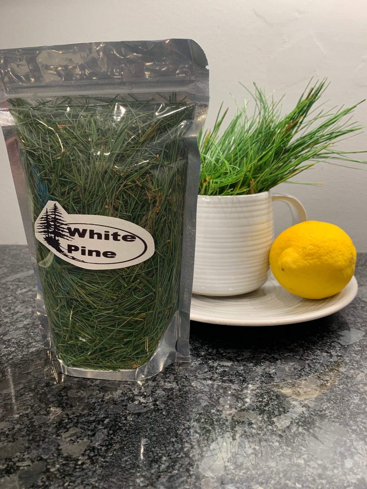 Fresh Eastern White Pine Needles Organic Wild Suramin 1/4Lb + Reusable Tea bag