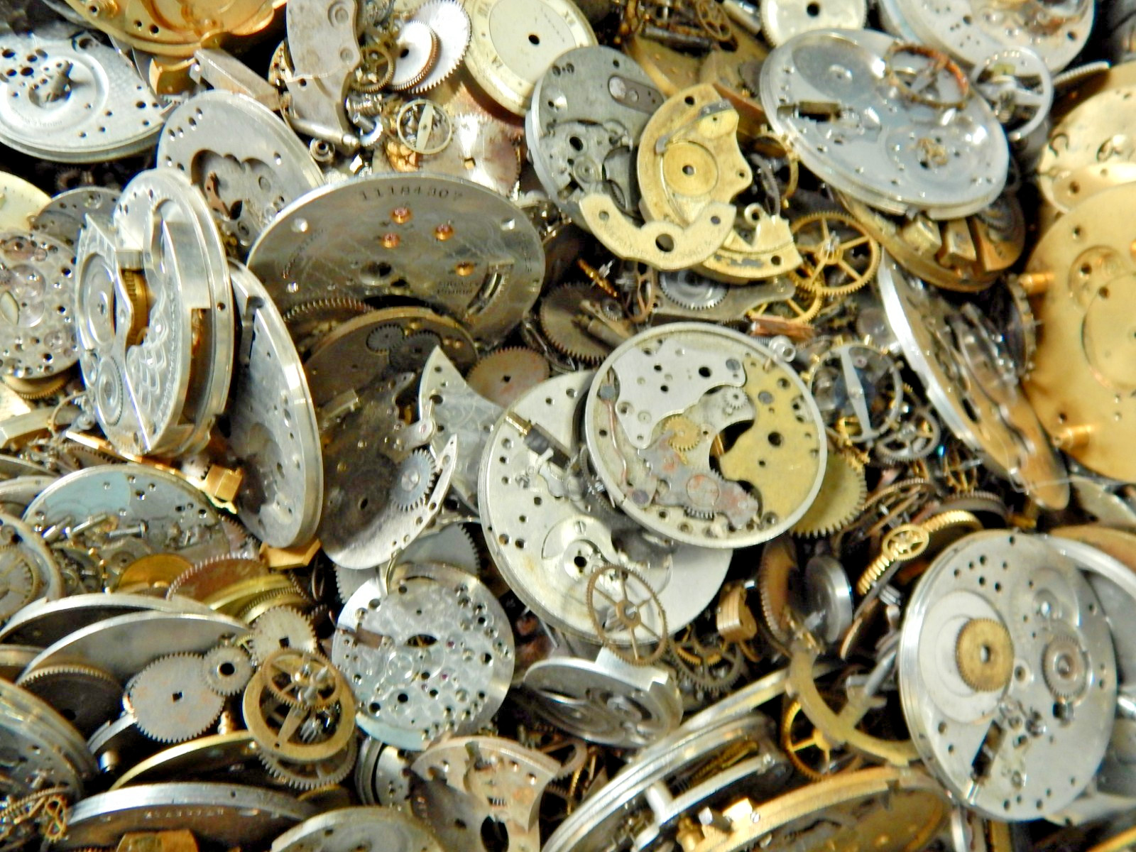 Lot of 1 Lbs. of Watch Parts Gears, Plates, and More for repair Steampunk art Lot of 1 Lbs. of Watch Parts Gears, Plates, and More for repair Steampunk art