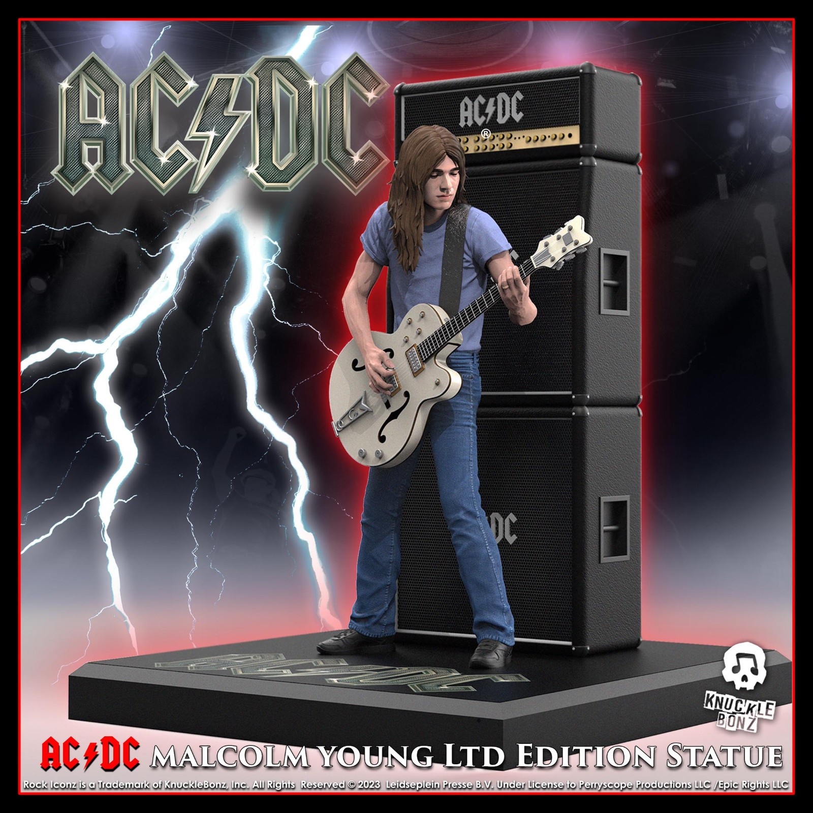 AC/DC Malcolm Young II Statue KnuckleBonz Rock Iconz - Only 3,000 Made
