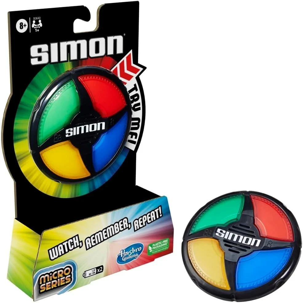 Hasbro Gaming Simon Micro Series Electronic Game for 1 or More Players, Classic
