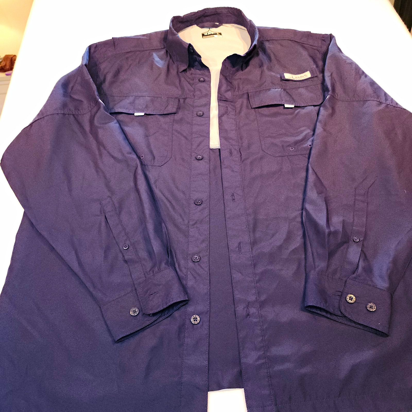 Habit, Fishing Vented Shirt Men’s Blue.   L S Button-Up Shirt Size L  TS10222