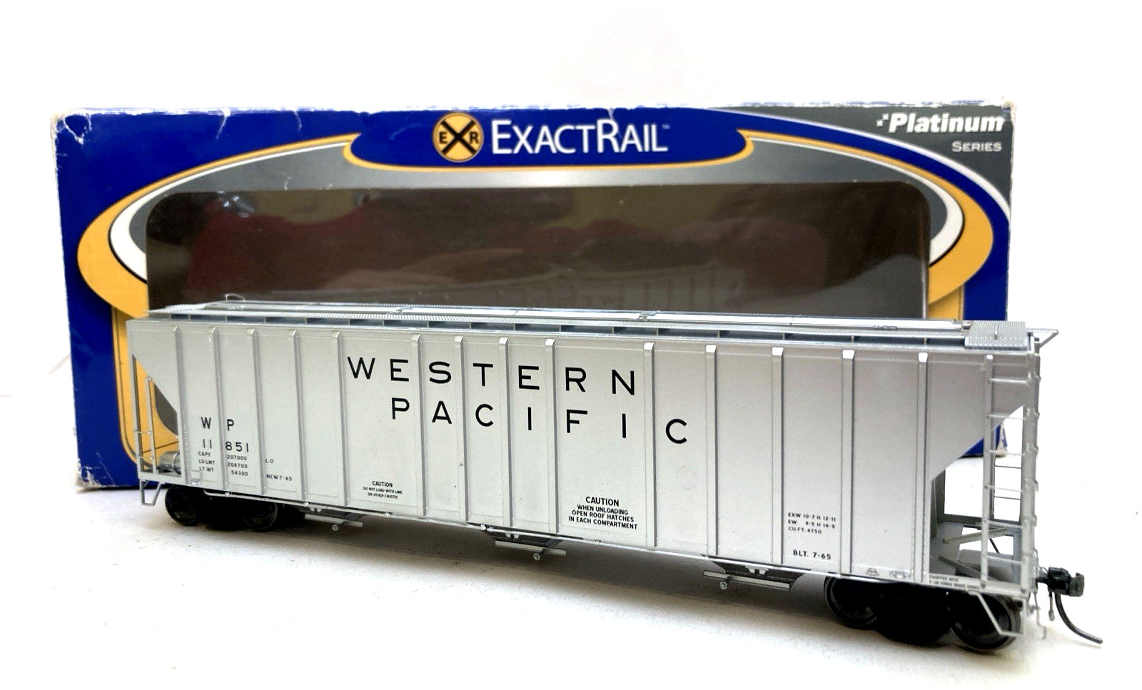 ExactRail HO Magor 4750 Covered Hopper Western Pacific Platinum # WP 11851 NIB ExactRail HO Magor 4750 Covered Hopper Western Pacific Platinum # WP 11851 NIB