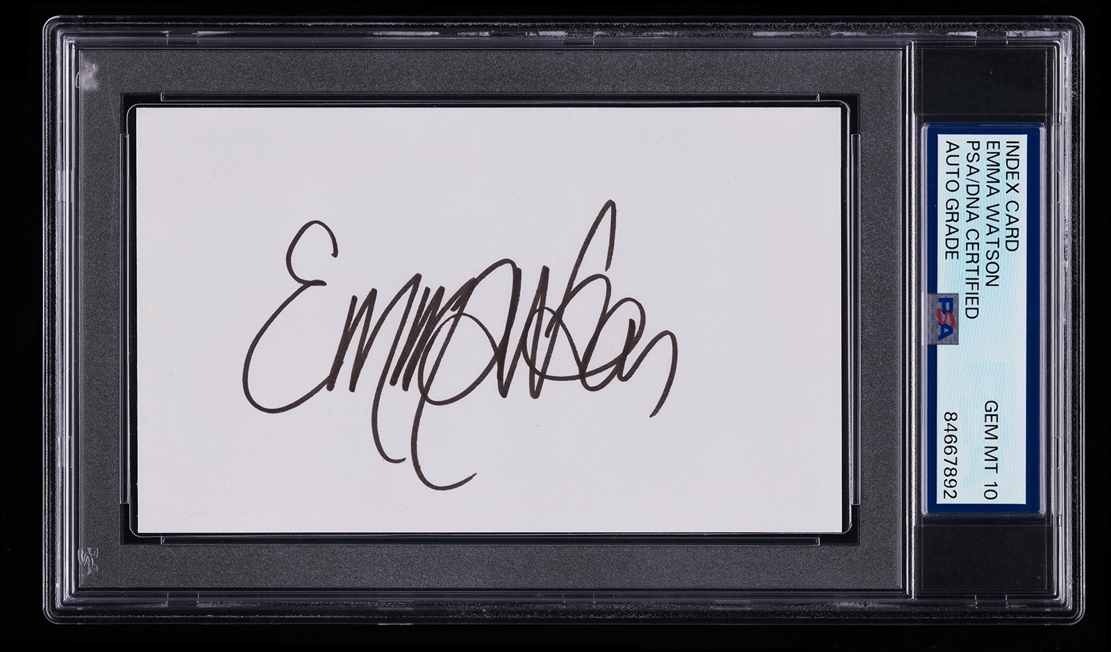 Emma Watson Autograph Signed Index Card PSA/DNA GEM MT 10 Rare