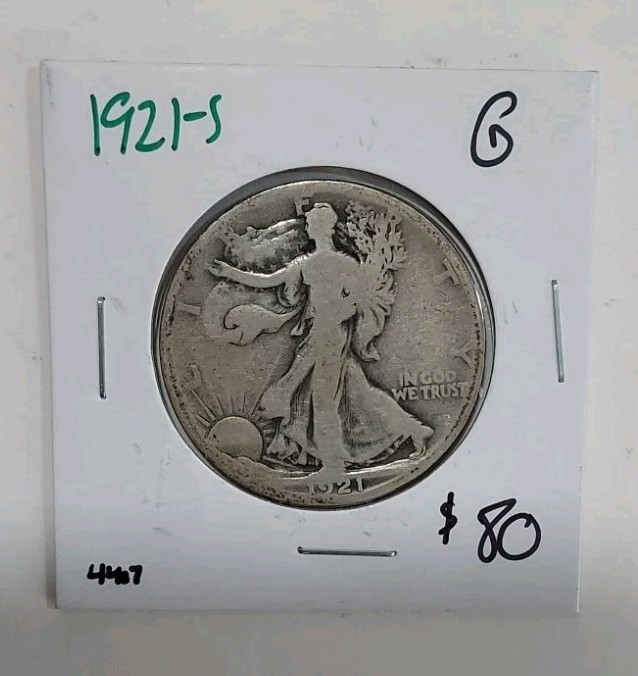 1921 S Walking Liberty Half Dollar 50C 90% Silver Circulated 1921 S Walking Liberty Half Dollar 50C 90% Silver Circulated