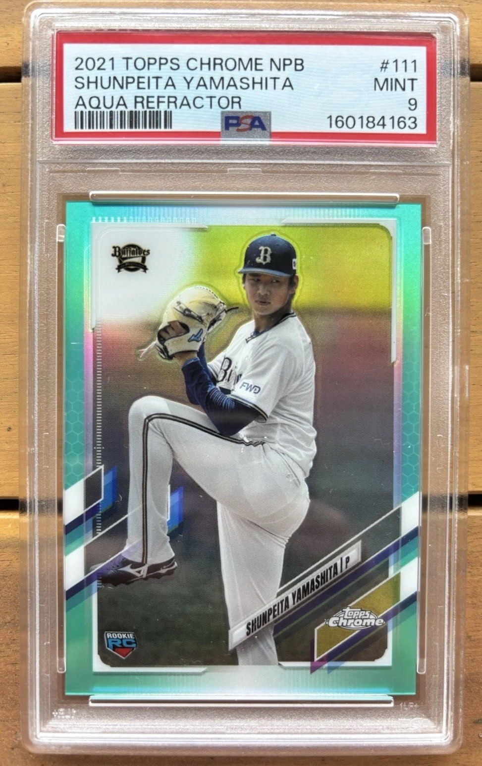 2021 Topps Chrome NPB NPB - Shunpeita Yamashita #111 Aqua Refractor /199 (RC)