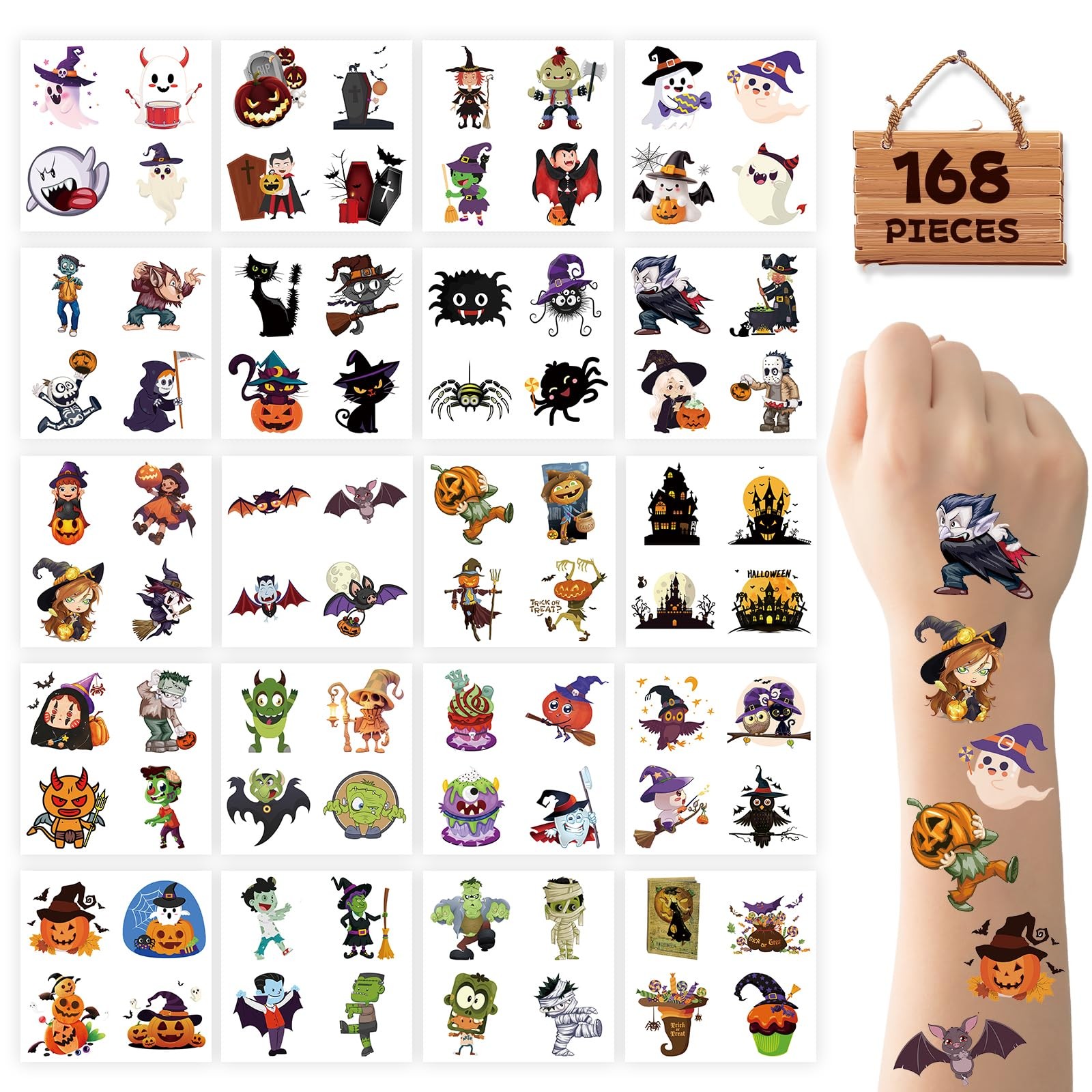 Halloween Temporary Tattoos for Kids Bulk Party Favors