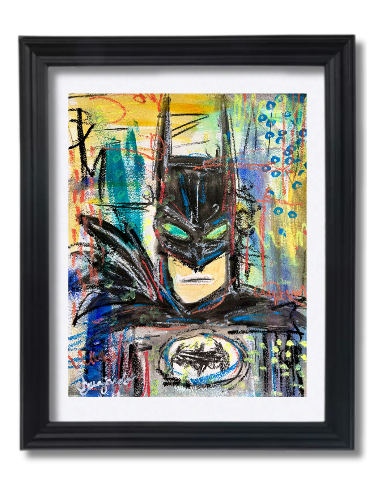 Guajardo Art Original 14x11 Neo Expressionism Batman Pop Art Painting