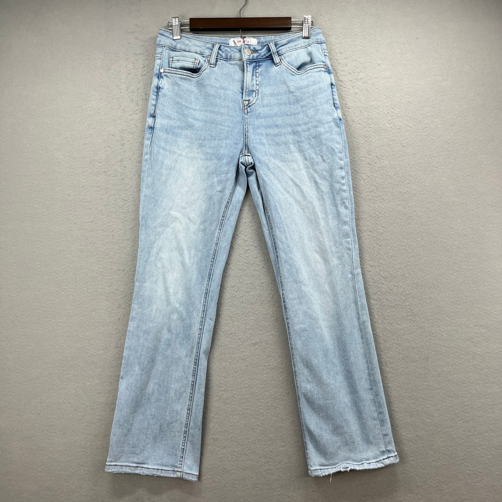 MoCo Boutique Jeans Women 5/27 Light Blue Denim Stretch Straight Leg Casual Y2K