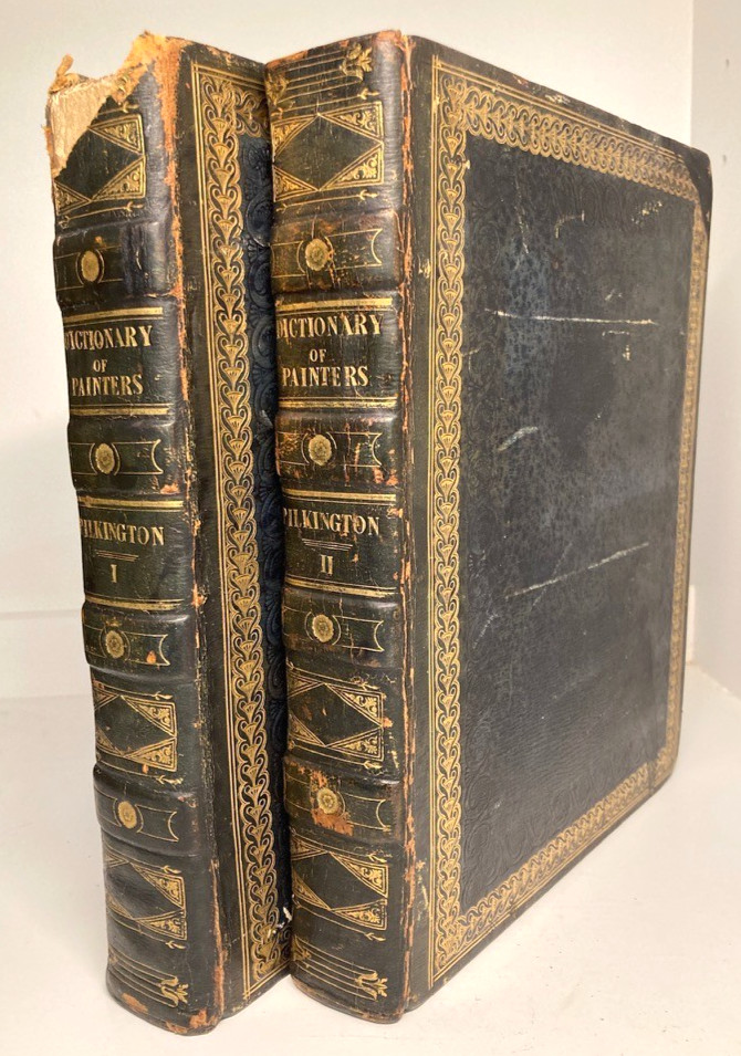 1824 Pilkington Dictionary of Painters Extra Illustrated 2 Vol Morocco Leather
