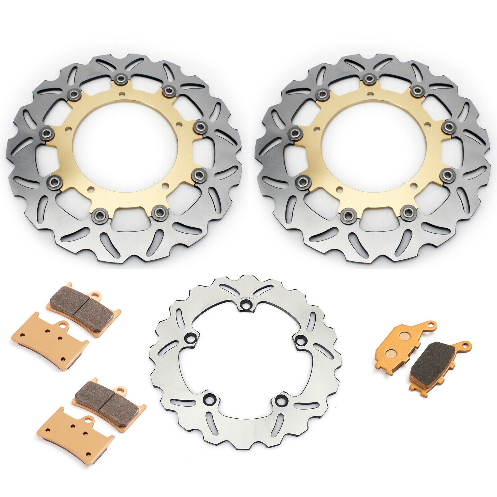 Front Rear Brake Rotors Discs Pads For Yamaha FZ09 MT-09 MT09 ABS 2014-2021 2020