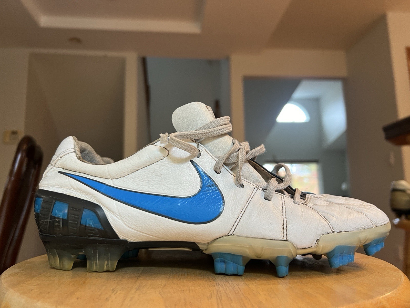 Nike Total 90 Laser 3 L-FG Men's Size 10 T90 Leather Soccer Cleats Blue