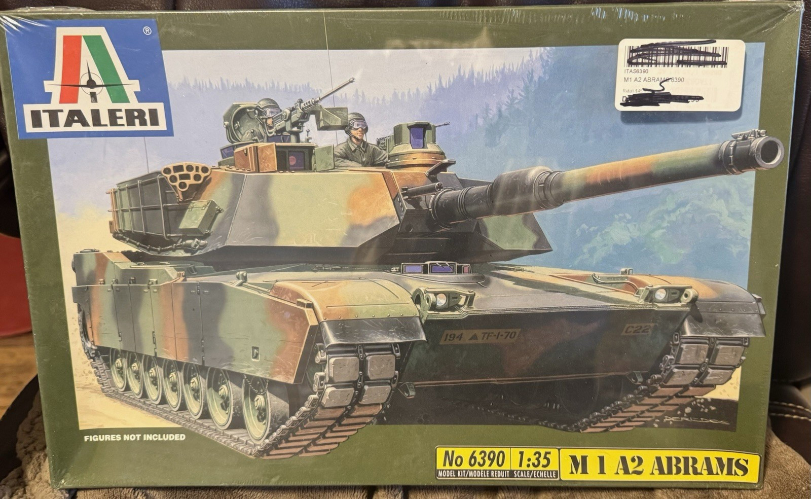 Italeri M1A2 Abrams 1:35 Plastic Model Kit, Unassembled, MPN 6390