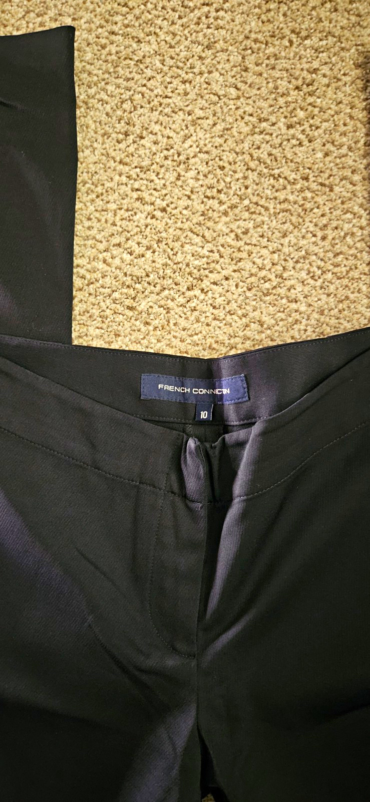 French Connection Women’s Black Dress Trousers Size 10 Straight Leg Flat Front
